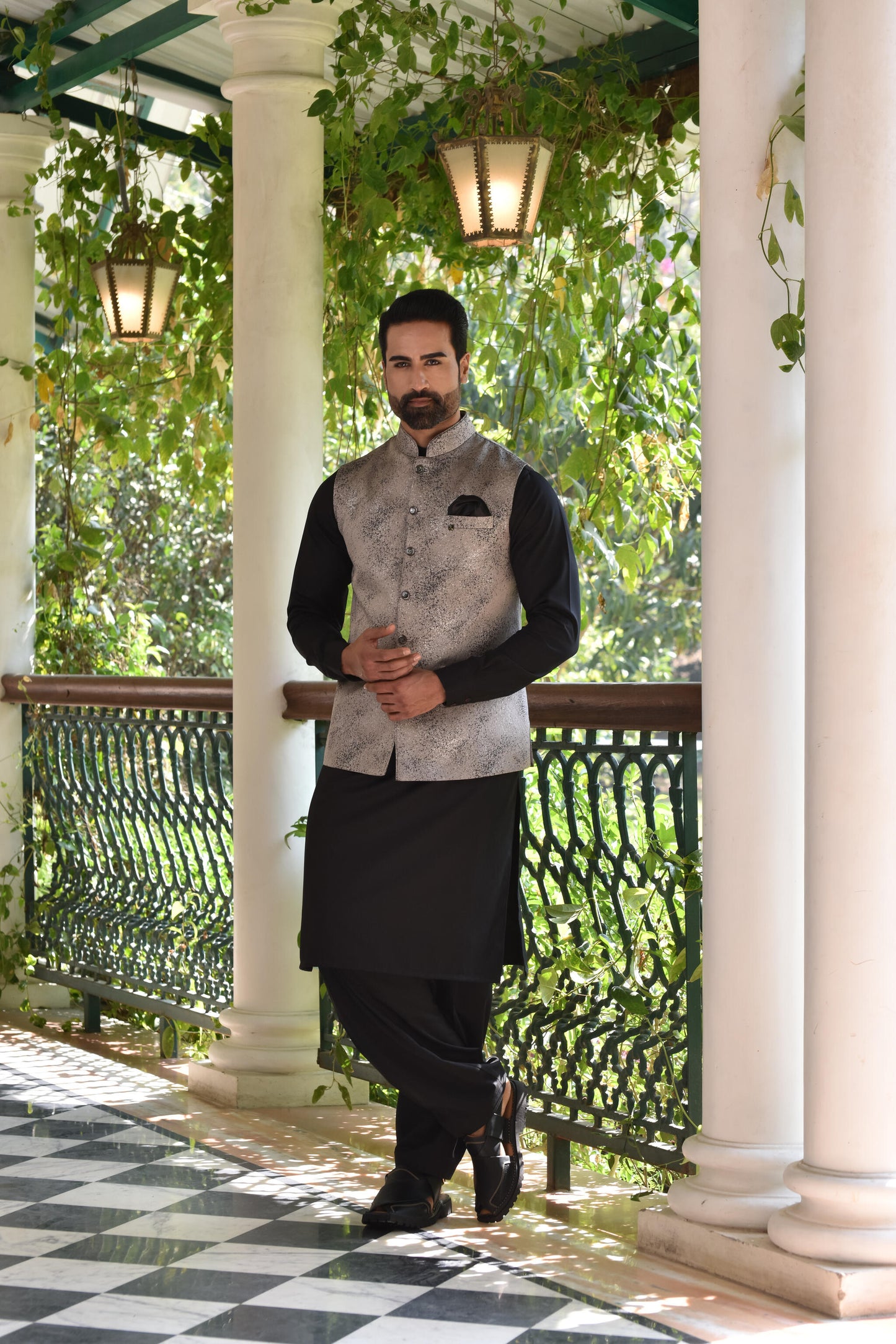 Shop mens black waistcoat-Lagan Wedding