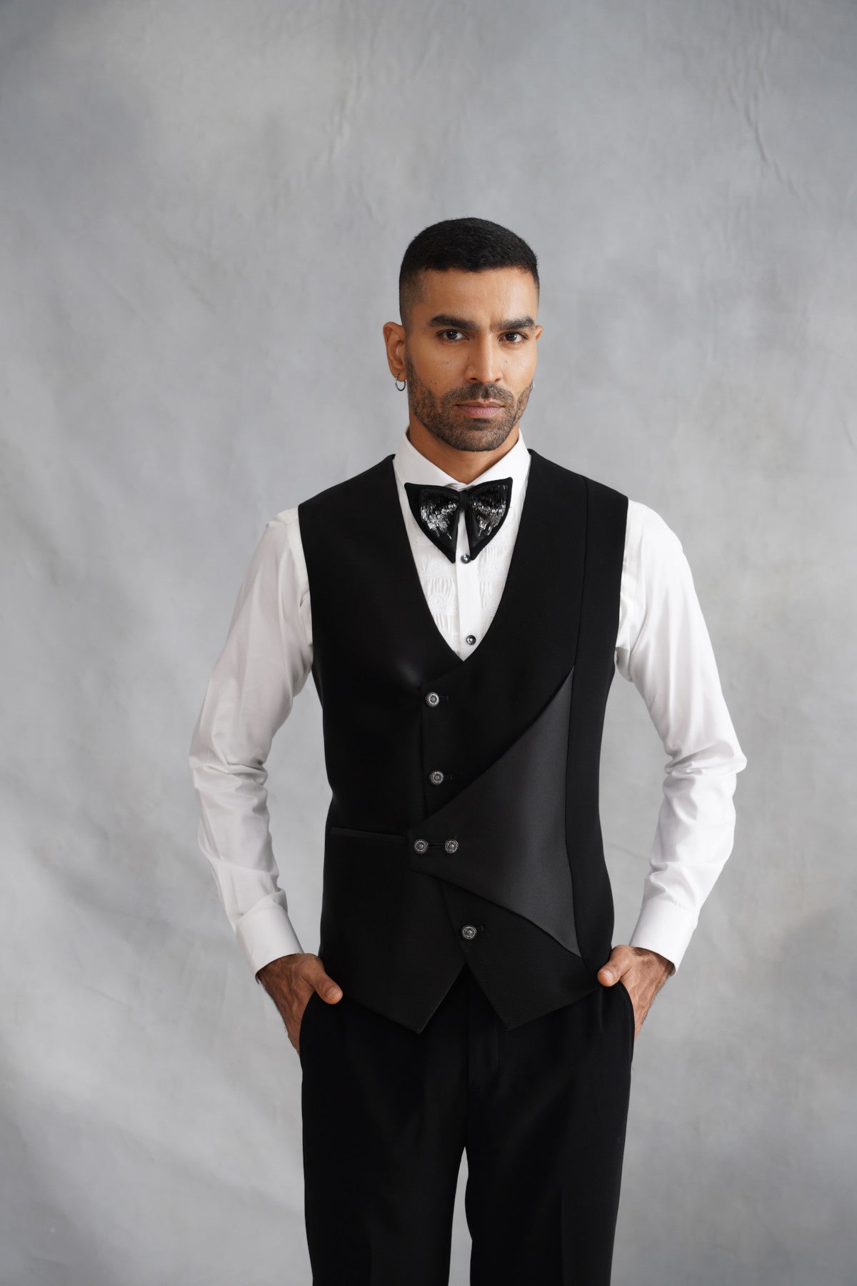 Black Tuxedo with Silver and Black Embellishments
