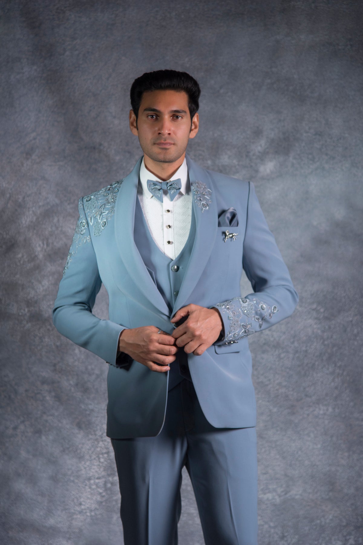 Buy Elegant Sky Blue Embellished Italian Tuxedo for Men-Best Wedding Suit for Grooms | Lagan Wedding Buy Elegant Sky Blue Embellished Italian Tuxedo for Men-Best Wedding Suit for Grooms | Lagan Wedding