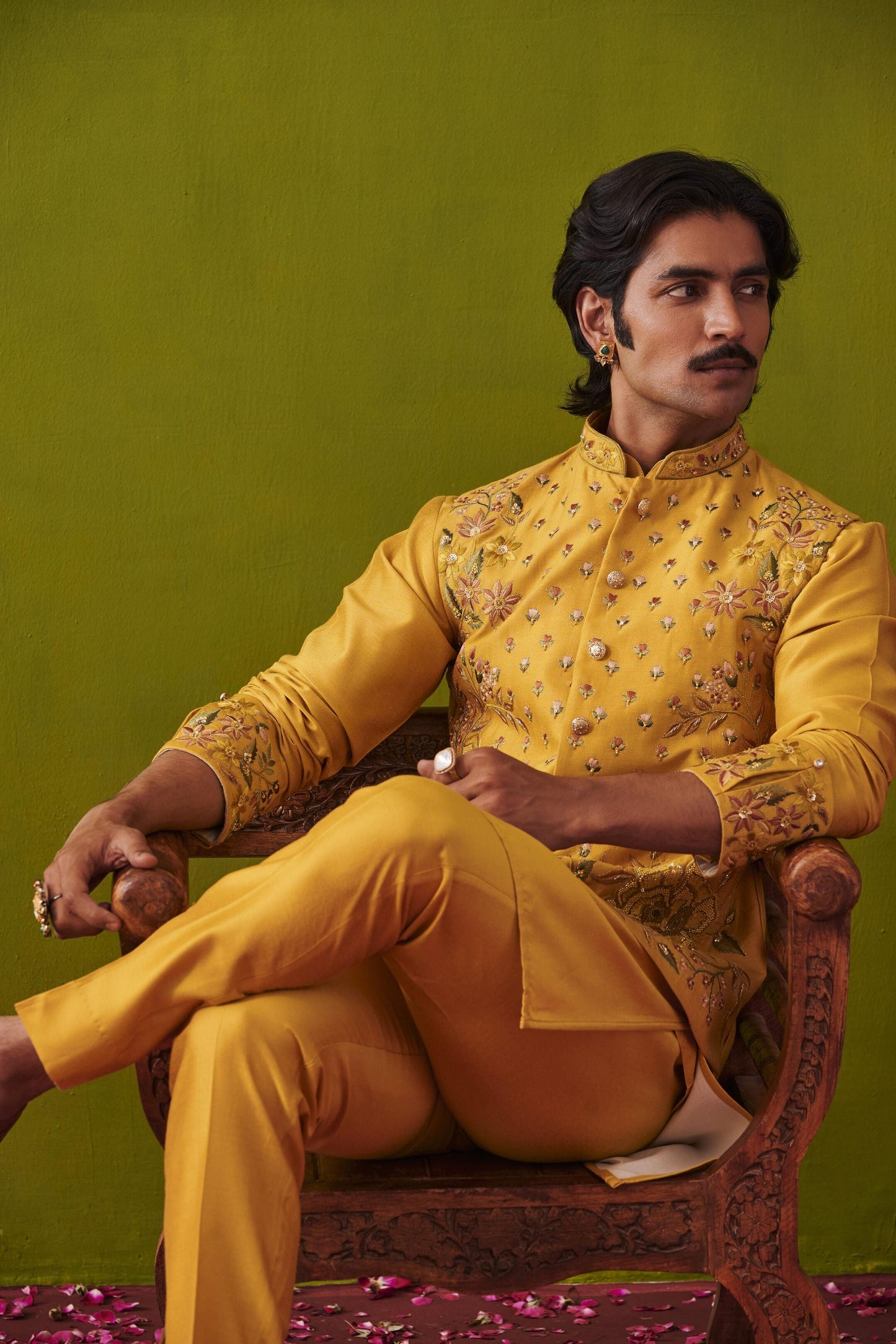 Kurta set for men embroidery silk shop