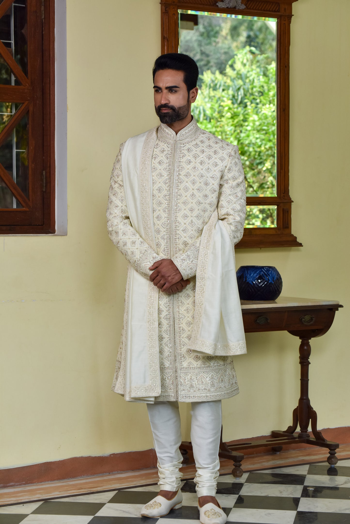 Ivory sherwani for groom buy online