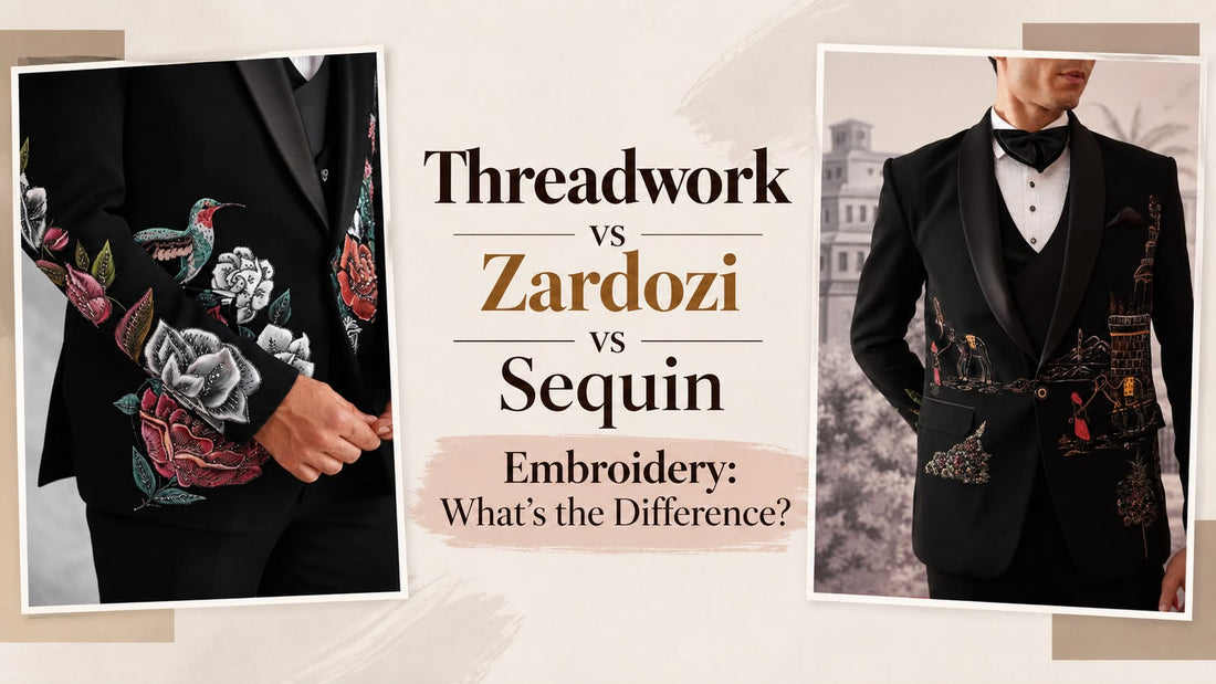 Threadwork vs Zardozi vs Sequin Embroidery: What's the Difference?