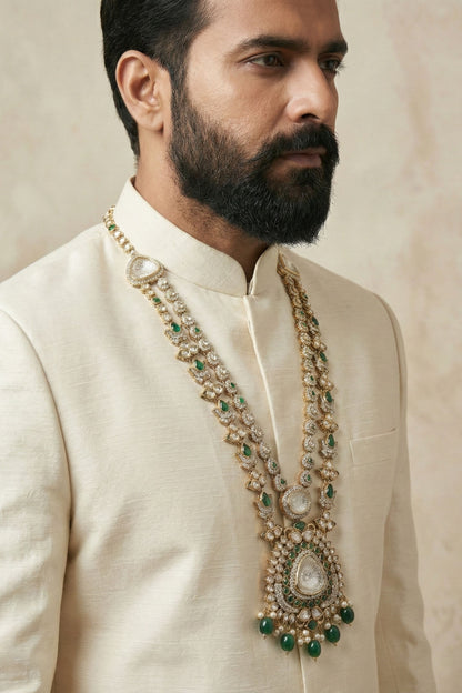 Kundan & Green Stone Groom Mala