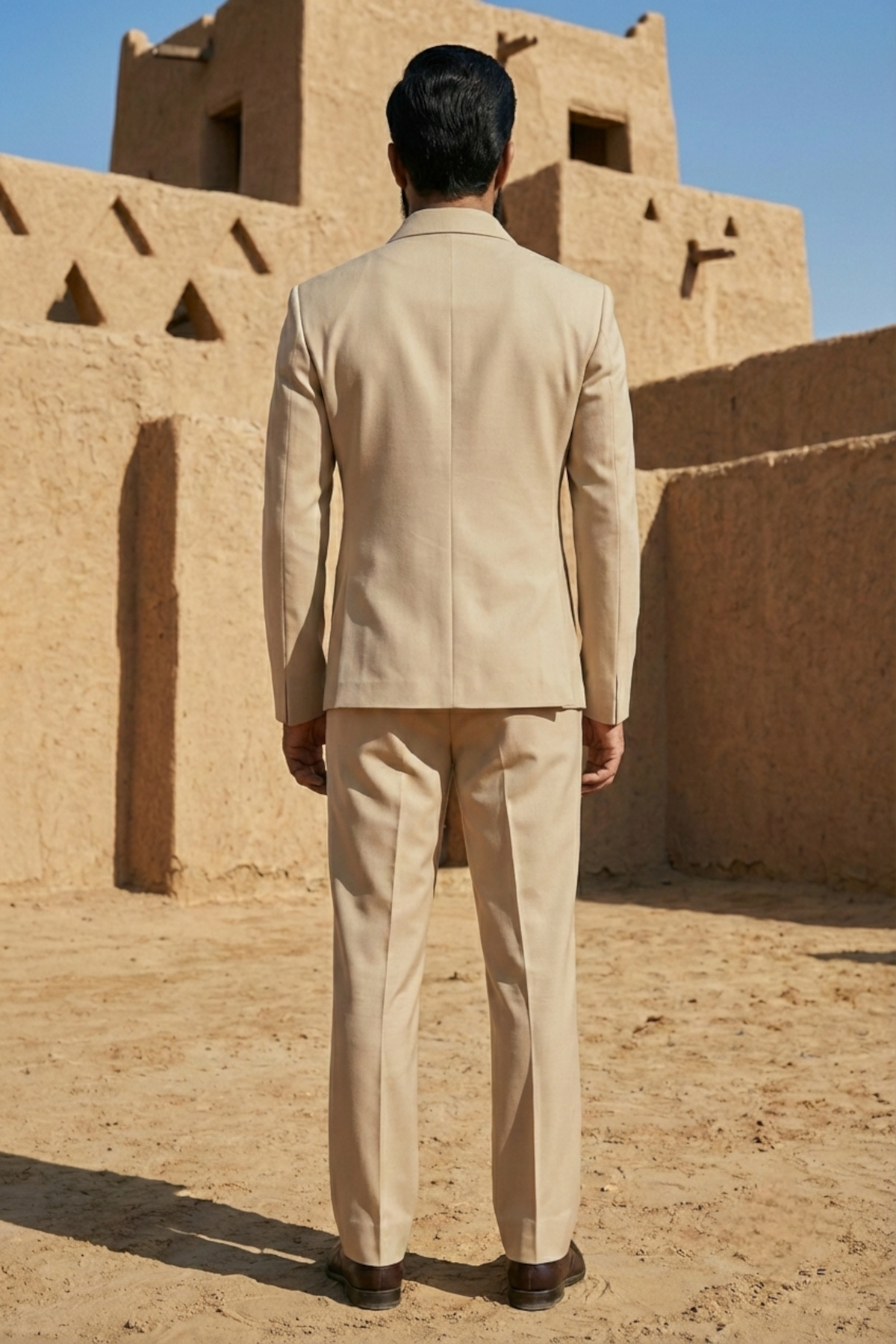 Beige Embroidered Partywear Shacket Set with Bird Motif