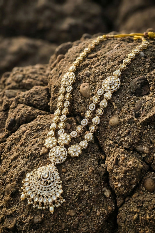 Heritage Crescent Pendant Kundan Mala