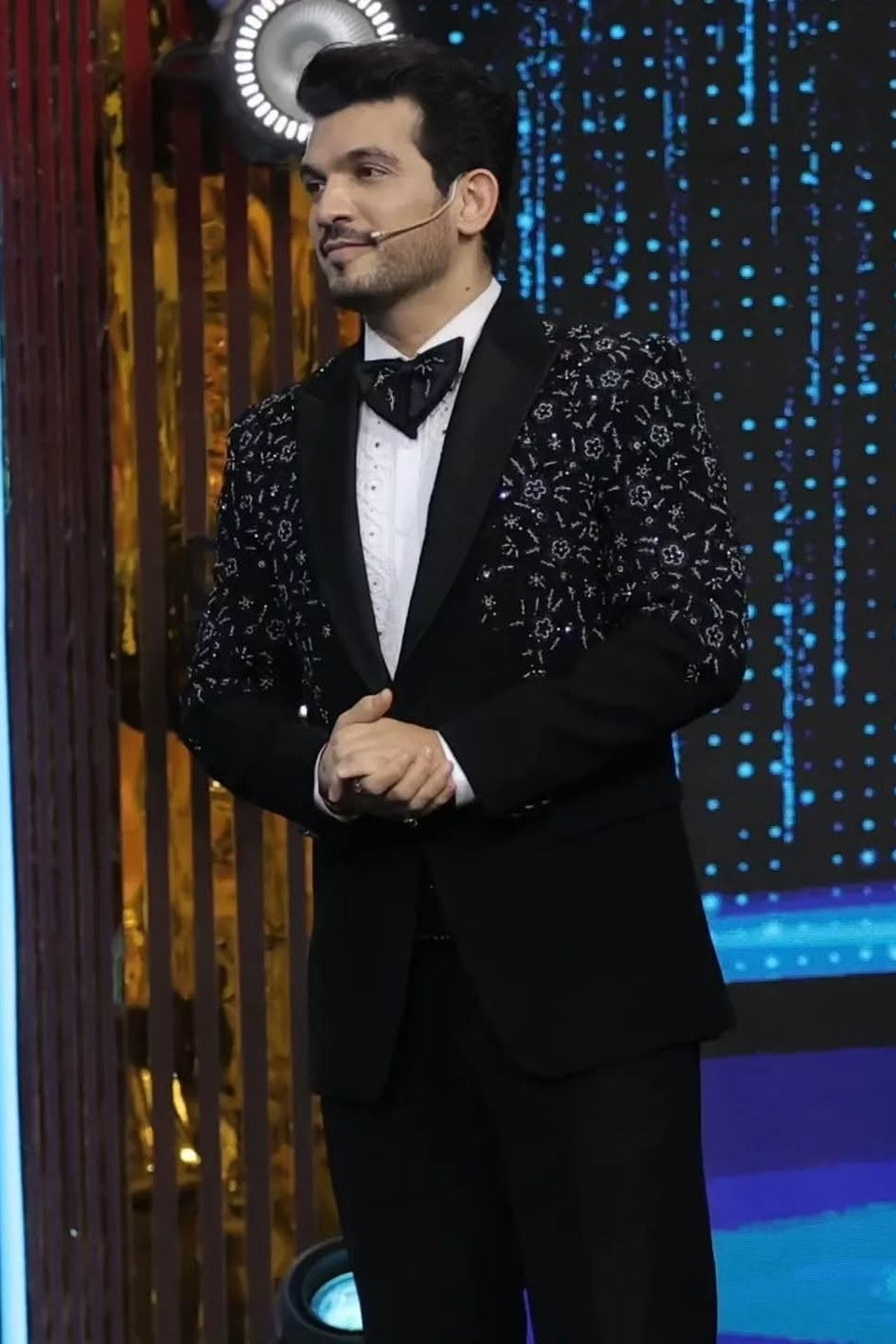 Arjun Bijlani In Our Black Hand Embroidered Tuxedo