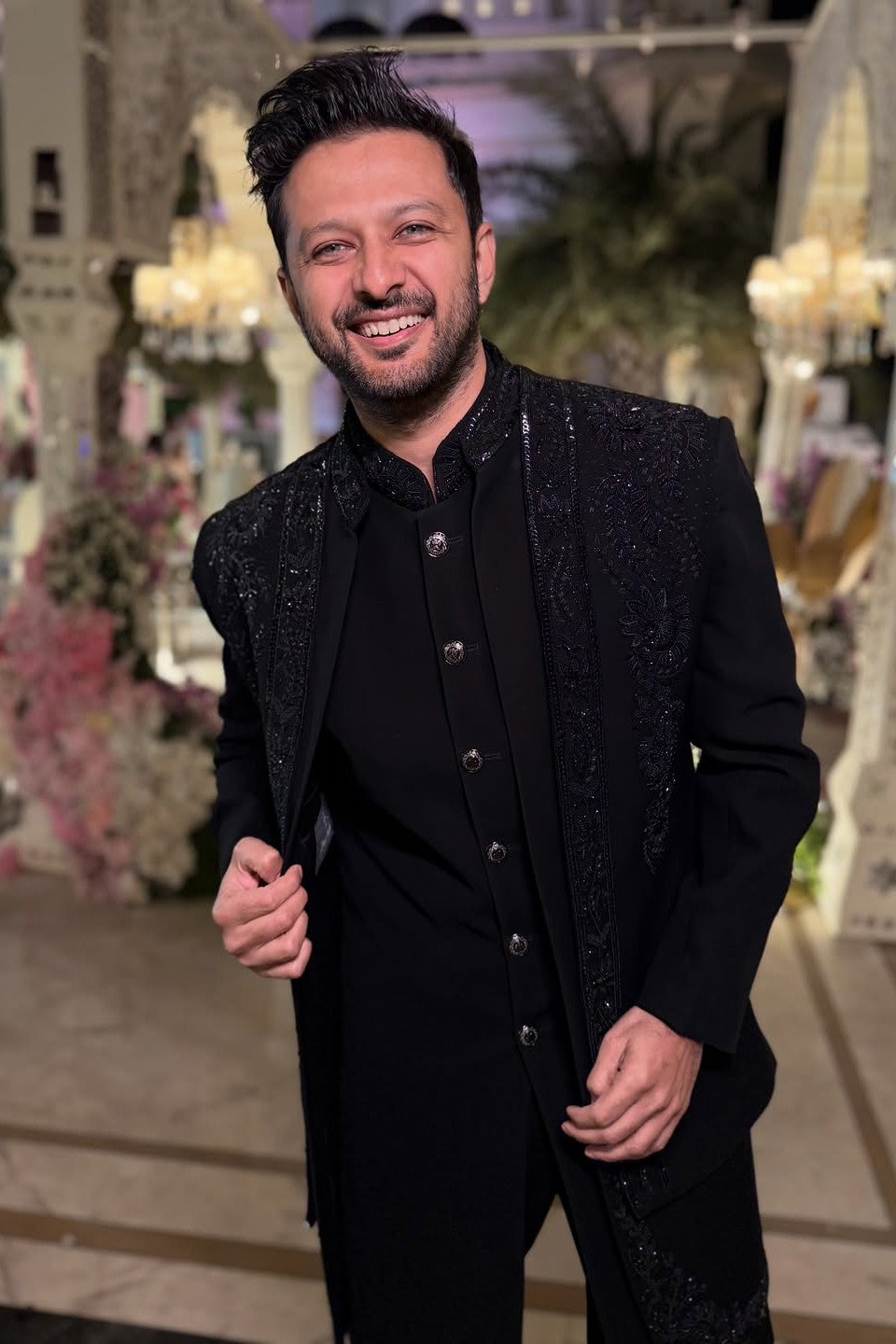 Vatsal Sheth In Our Black Triple Layered Indowestern