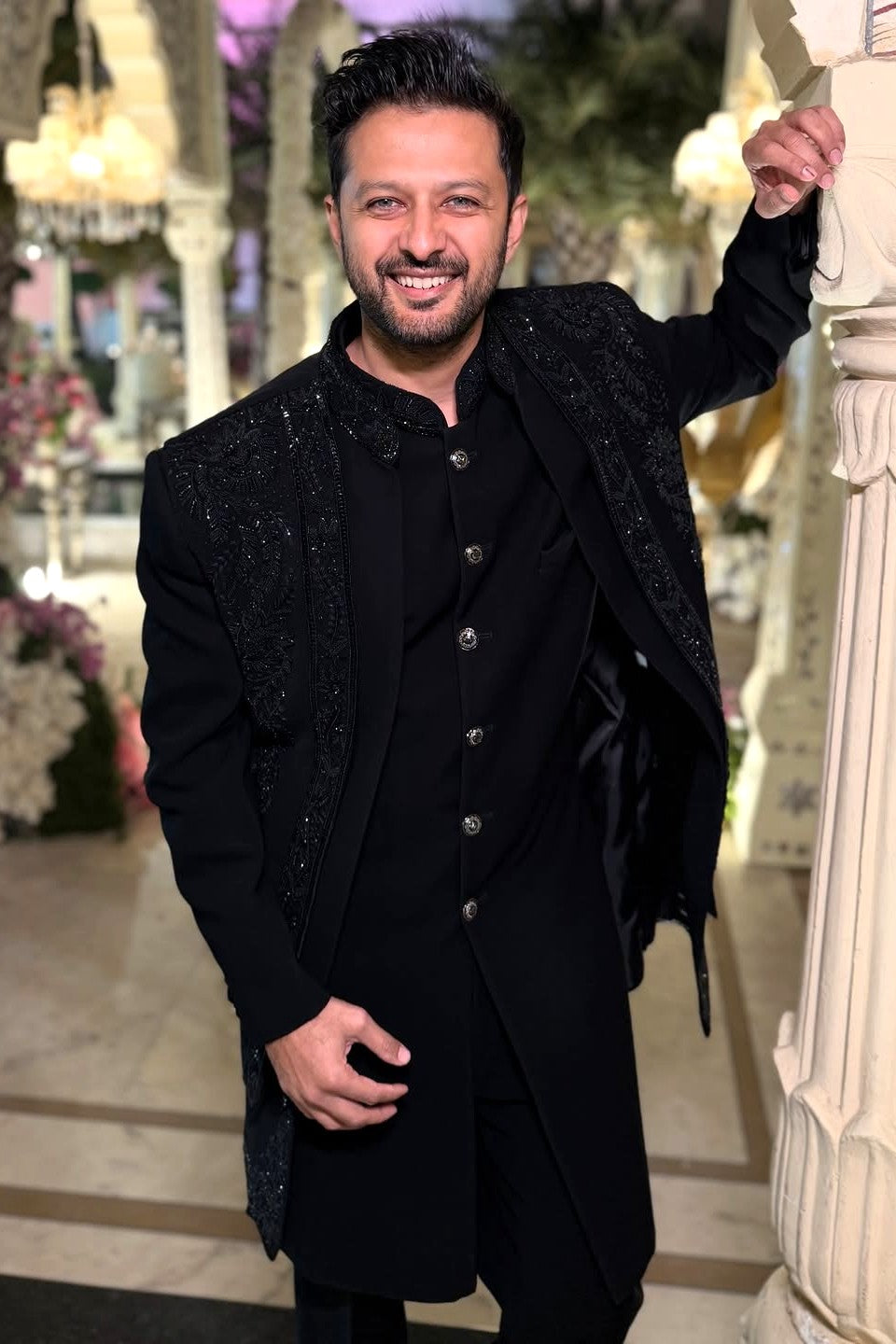 Vatsal Sheth In Our Black Triple Layered Indowestern