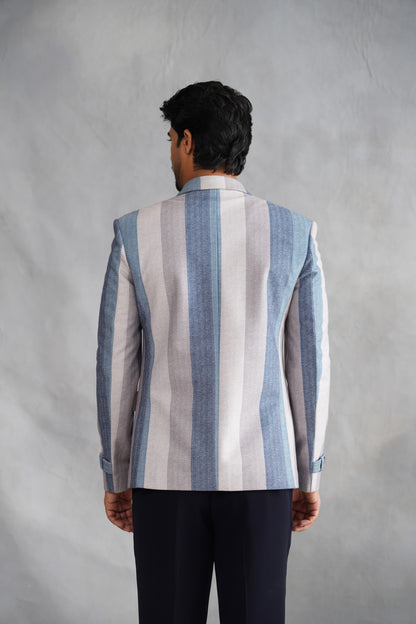 Blue Striped knitted Blazer