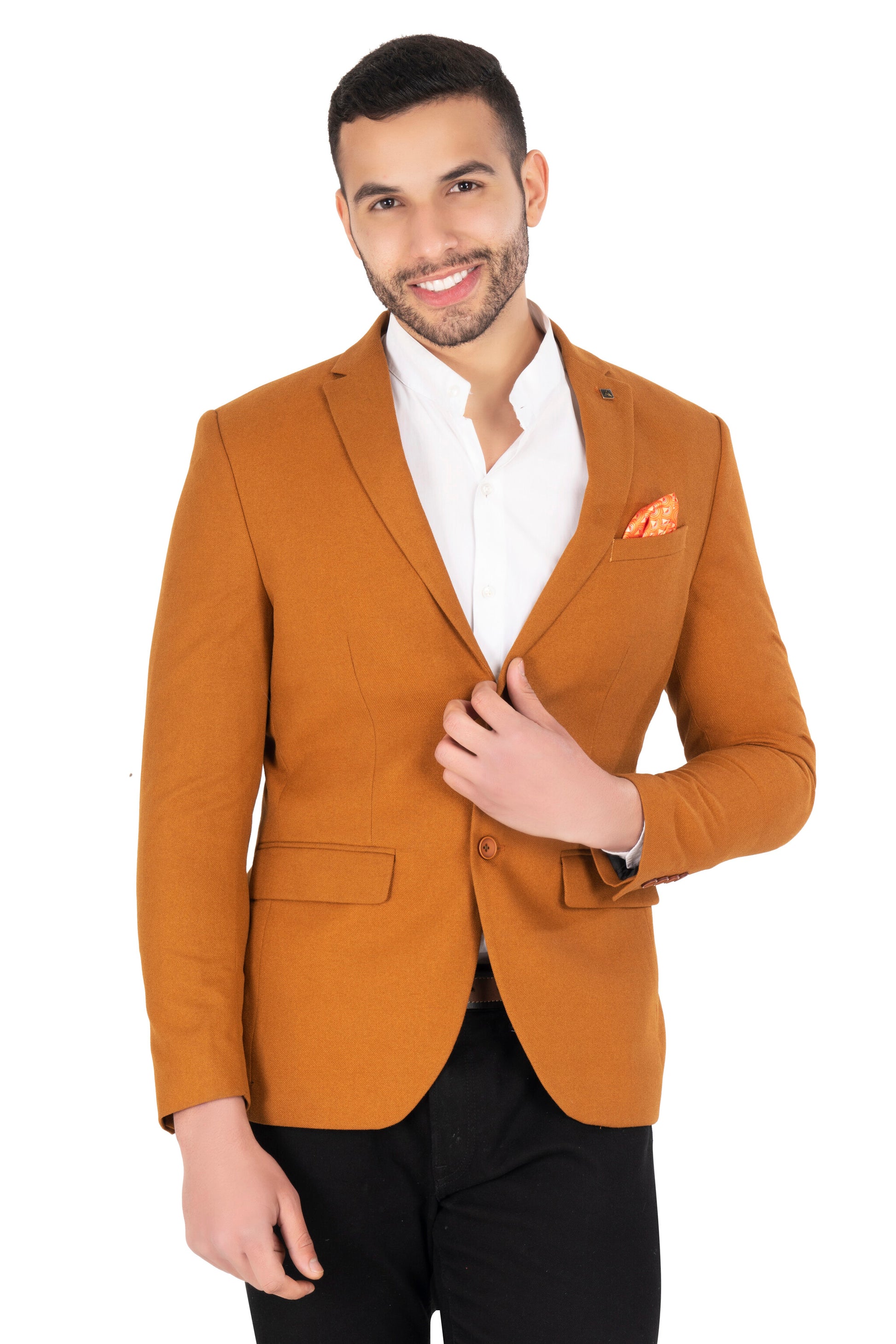 Buy Golden Mustard Knitted Formal Blazer for Men Formal Outfit
