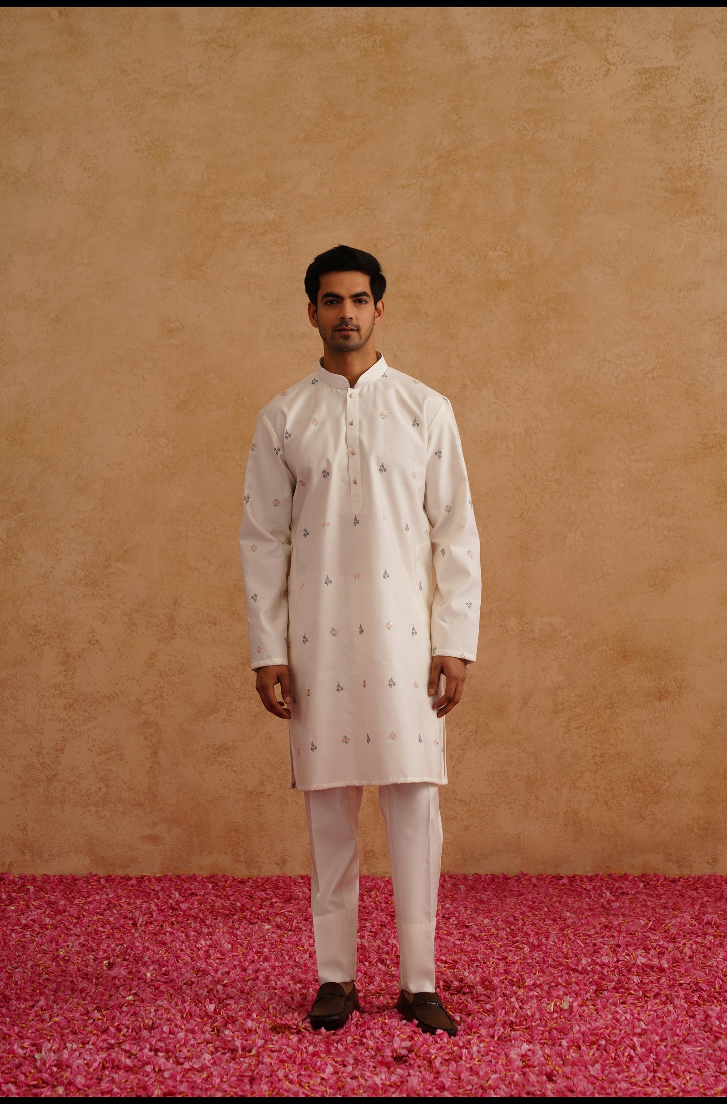 Multicolor Waistcoat Kurta Set With Thread And Sequins Embroidery