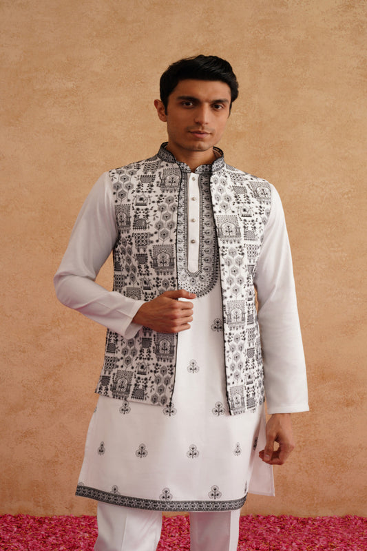 Buy white kurta set for men 
