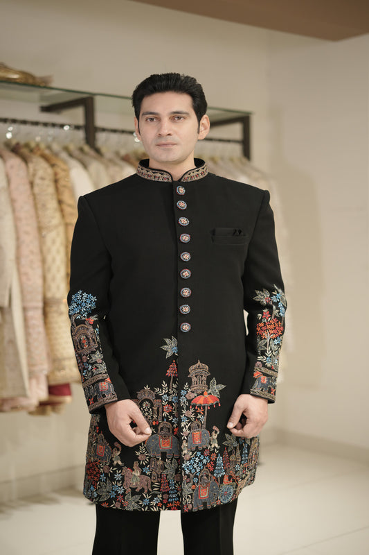 Buy black indo western wear for men online