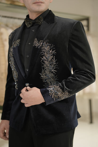  Hand embroidery work tuxedo suit for wedding