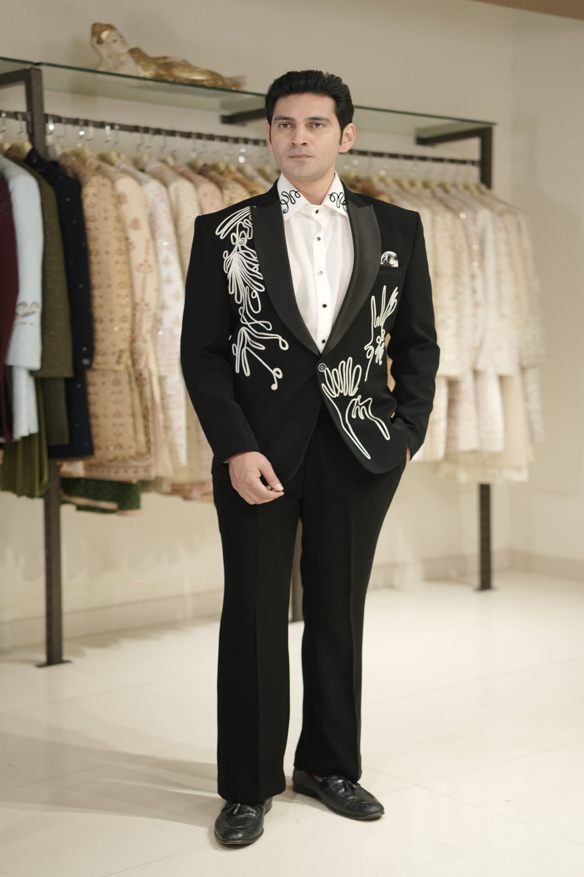 Mens black tuxedo for wedding