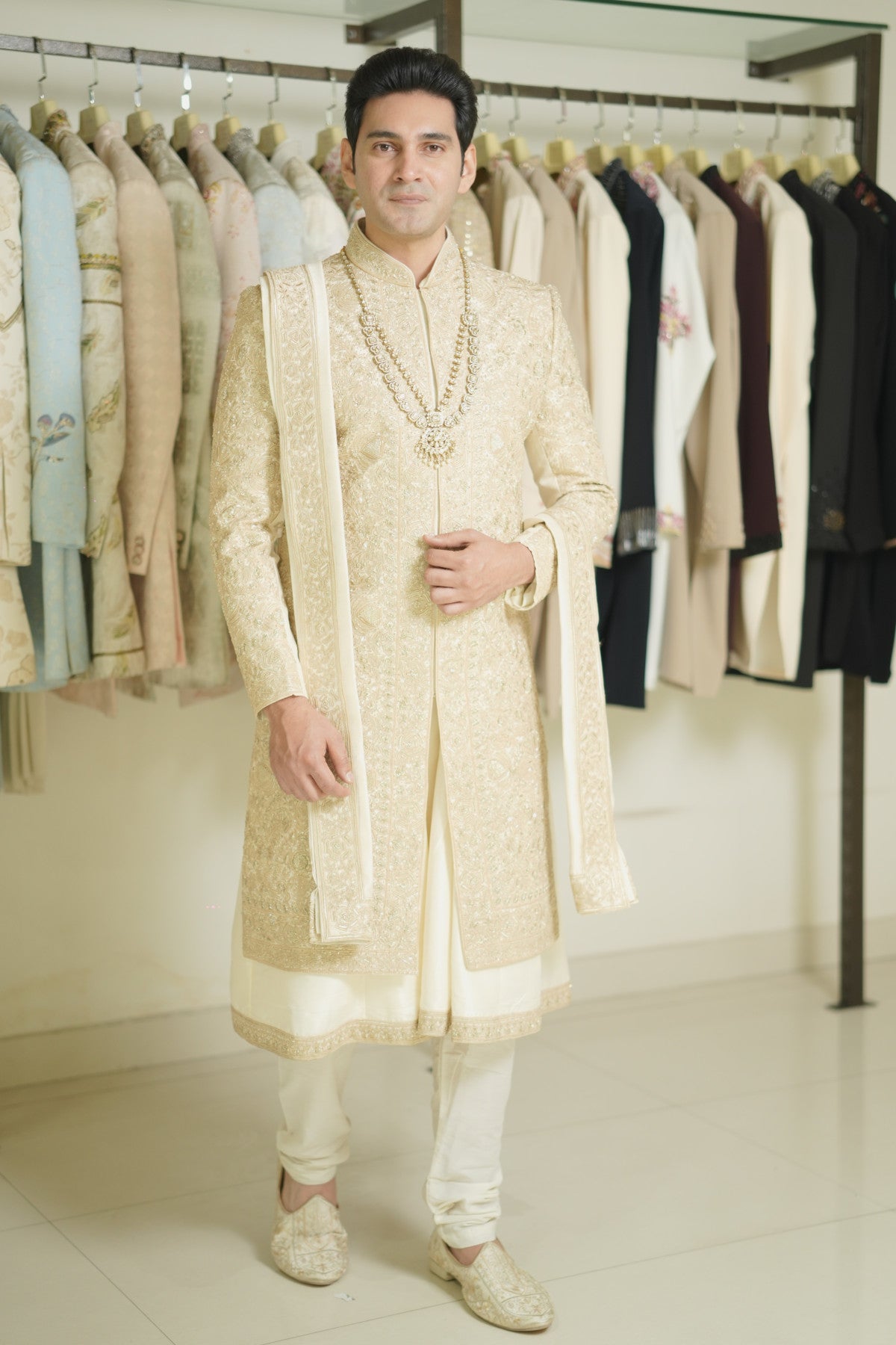 Silk fabric sherwani for men shop online
