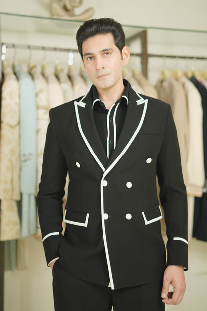 Buy black double breasted suit online