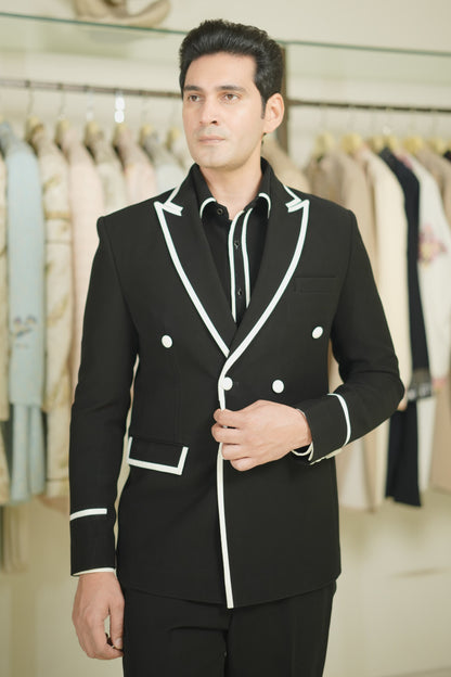 Shop Black tuxedo for men white piping