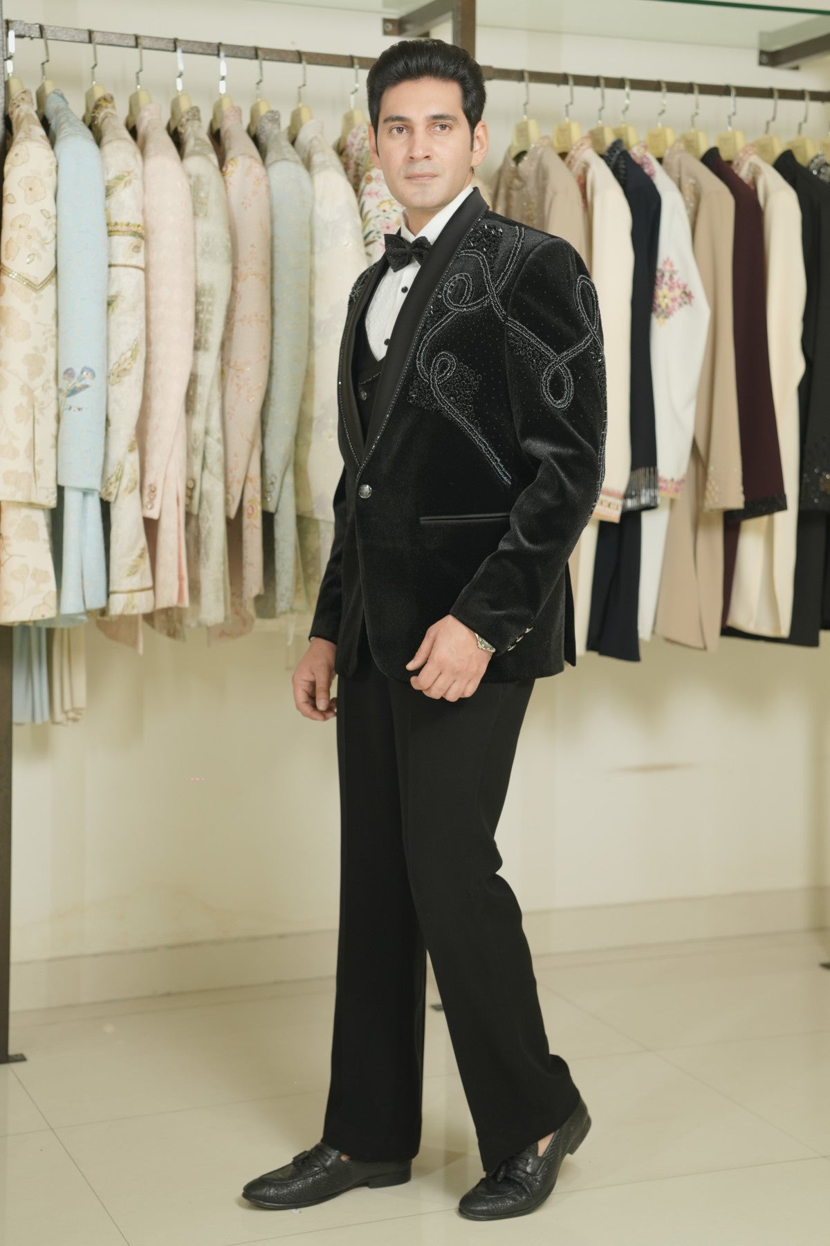 Premium black tuxedo suit buy now