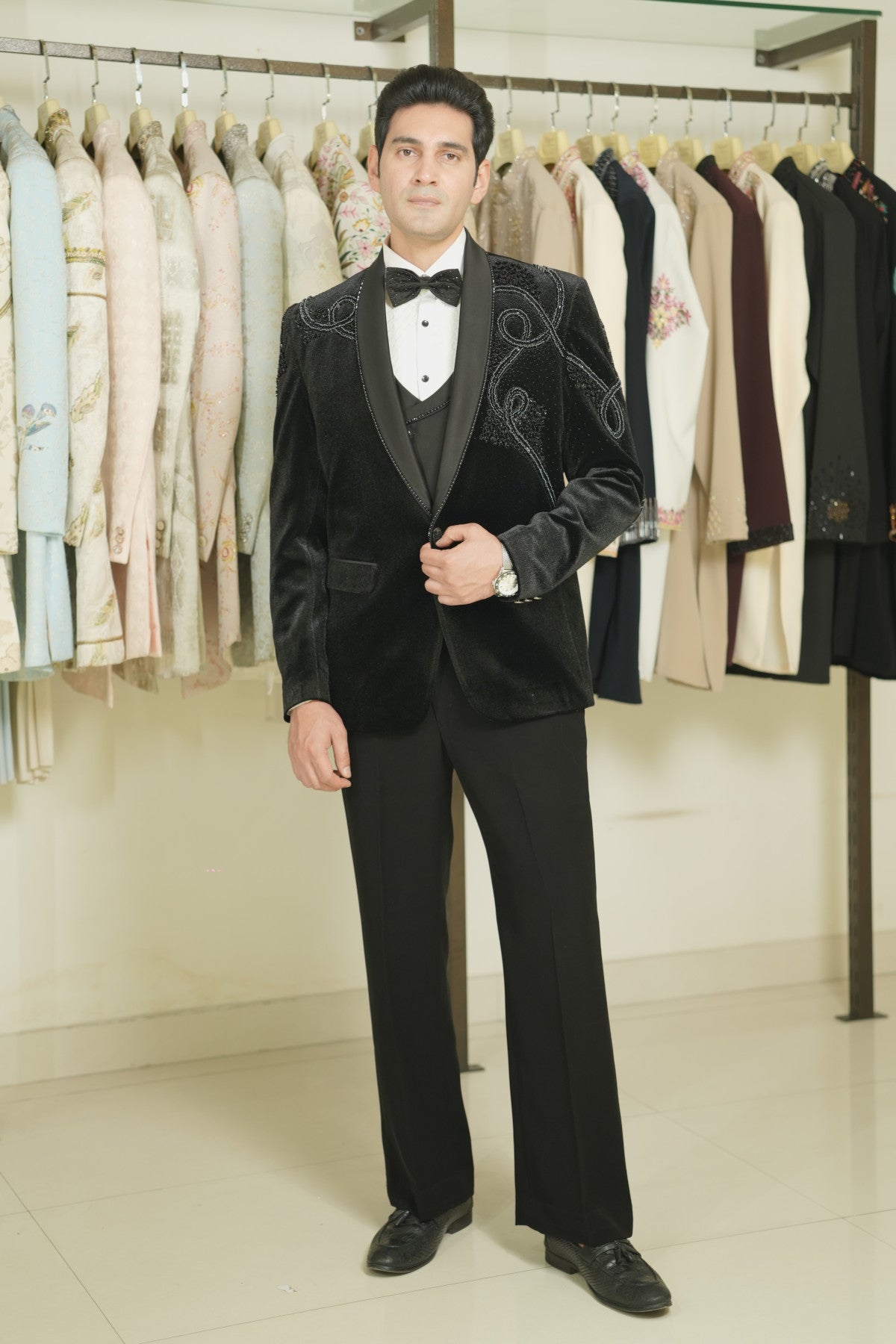 Hand embroidery tuxedo buy online