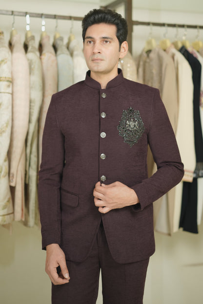 Dark wine suit for men wedding buy online