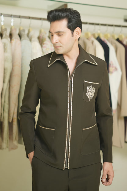 Buy brown zip up jacket for men online