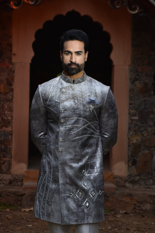 Buy grey indo western for men online