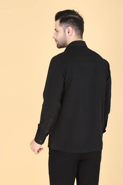 Black Hand Embroidered shirt for Men