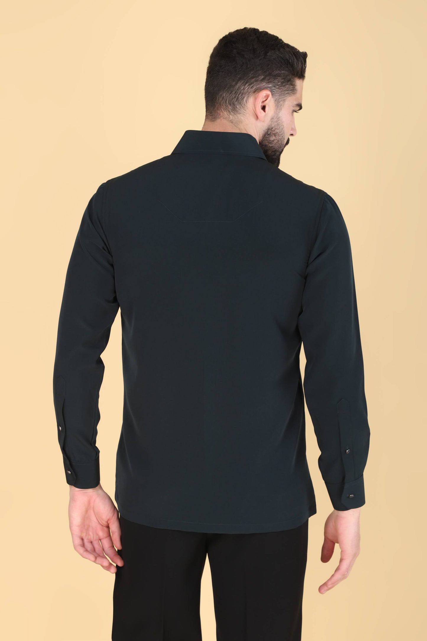 Teal Green Hand Embroidered Shirt for Men