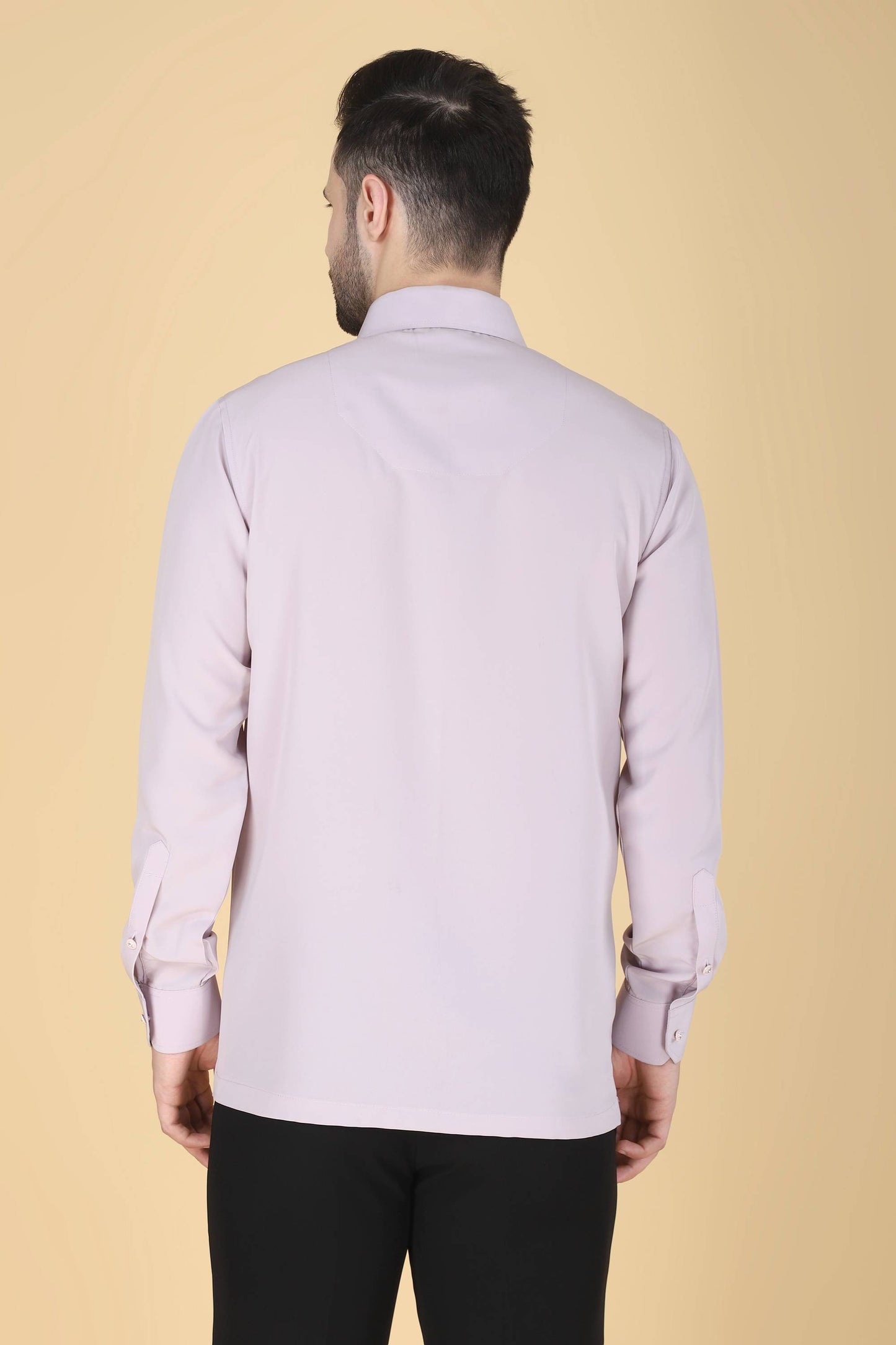 Lavender Hand Embroidered Shirt for Men