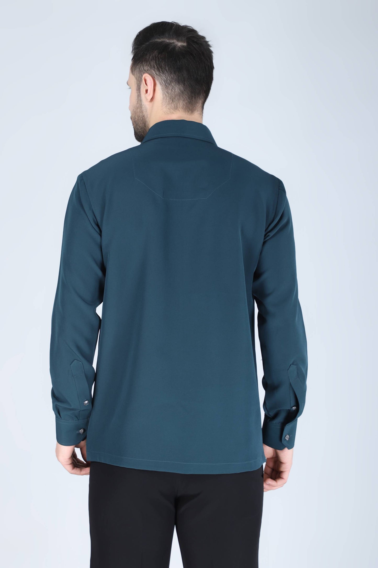 Blue Hand Embroidered shirt for Men