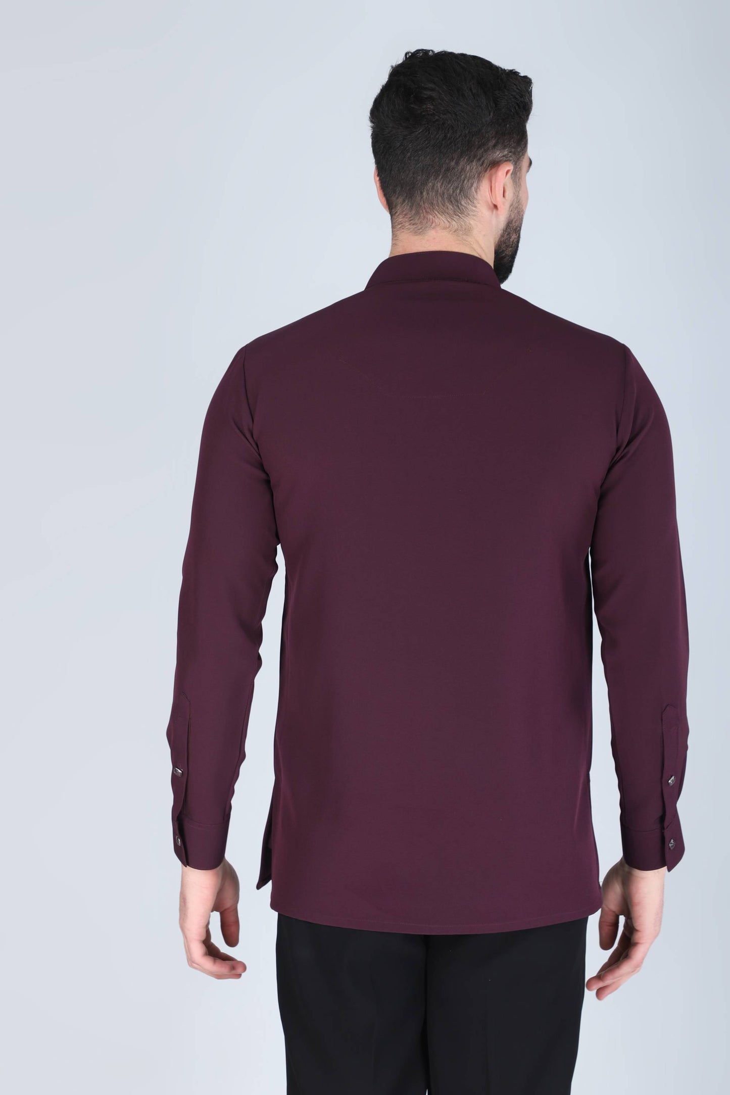 Purplish Wine Horse Motif Shirt for Men