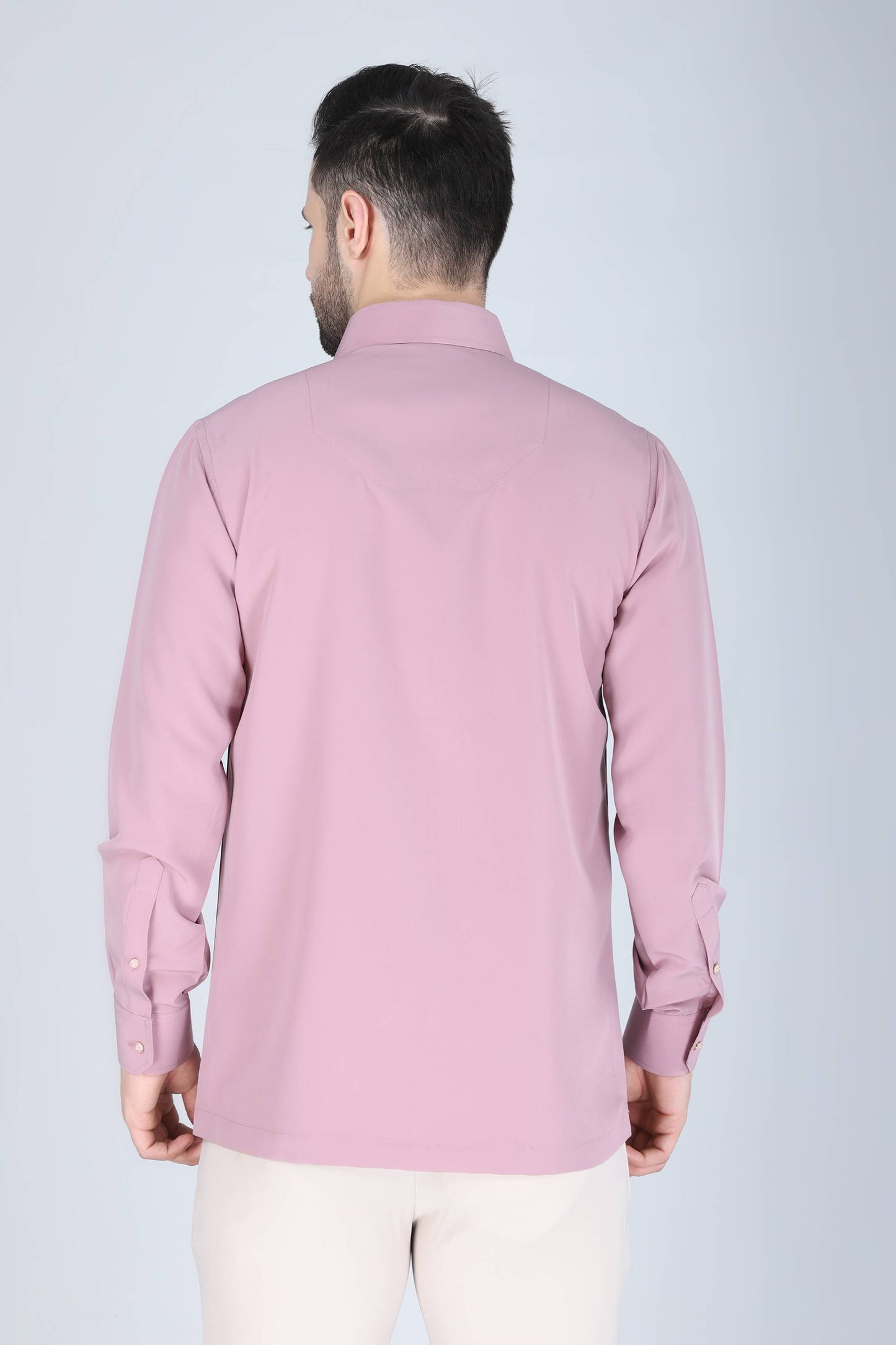 Pink Hand Embroidered Shirt for men
