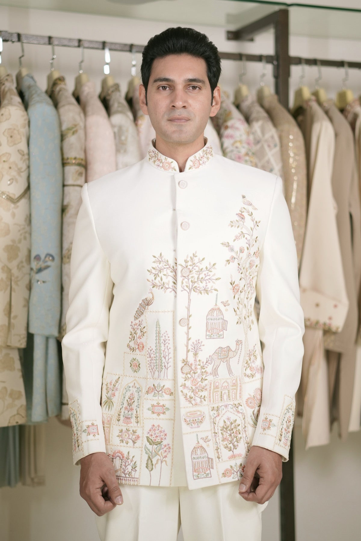 Buy bandhgala suit for men ivory online