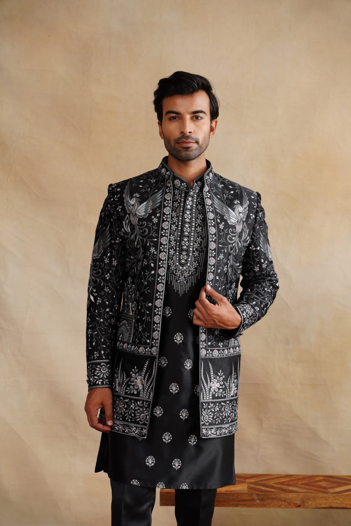Buy black indowestern for men online
