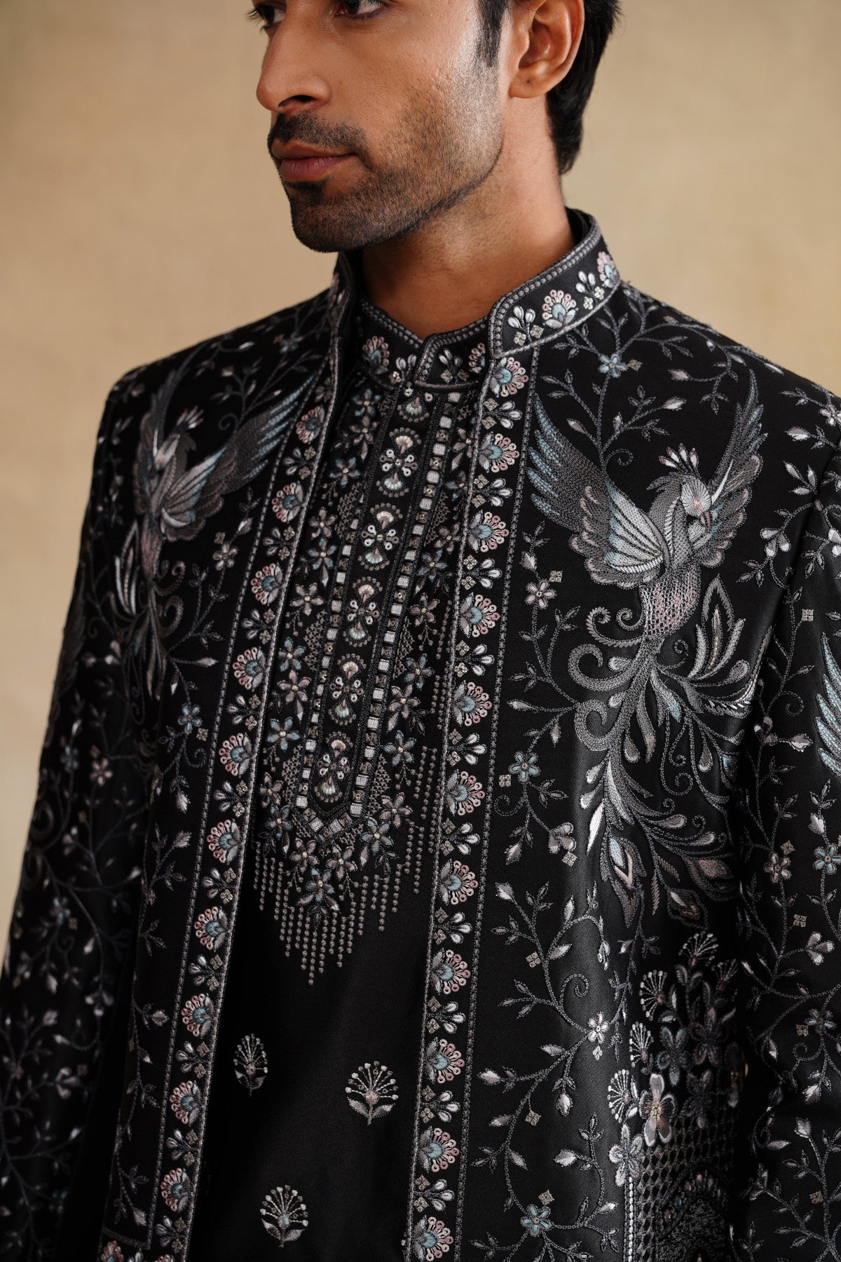 Buy black indo western for men stylish