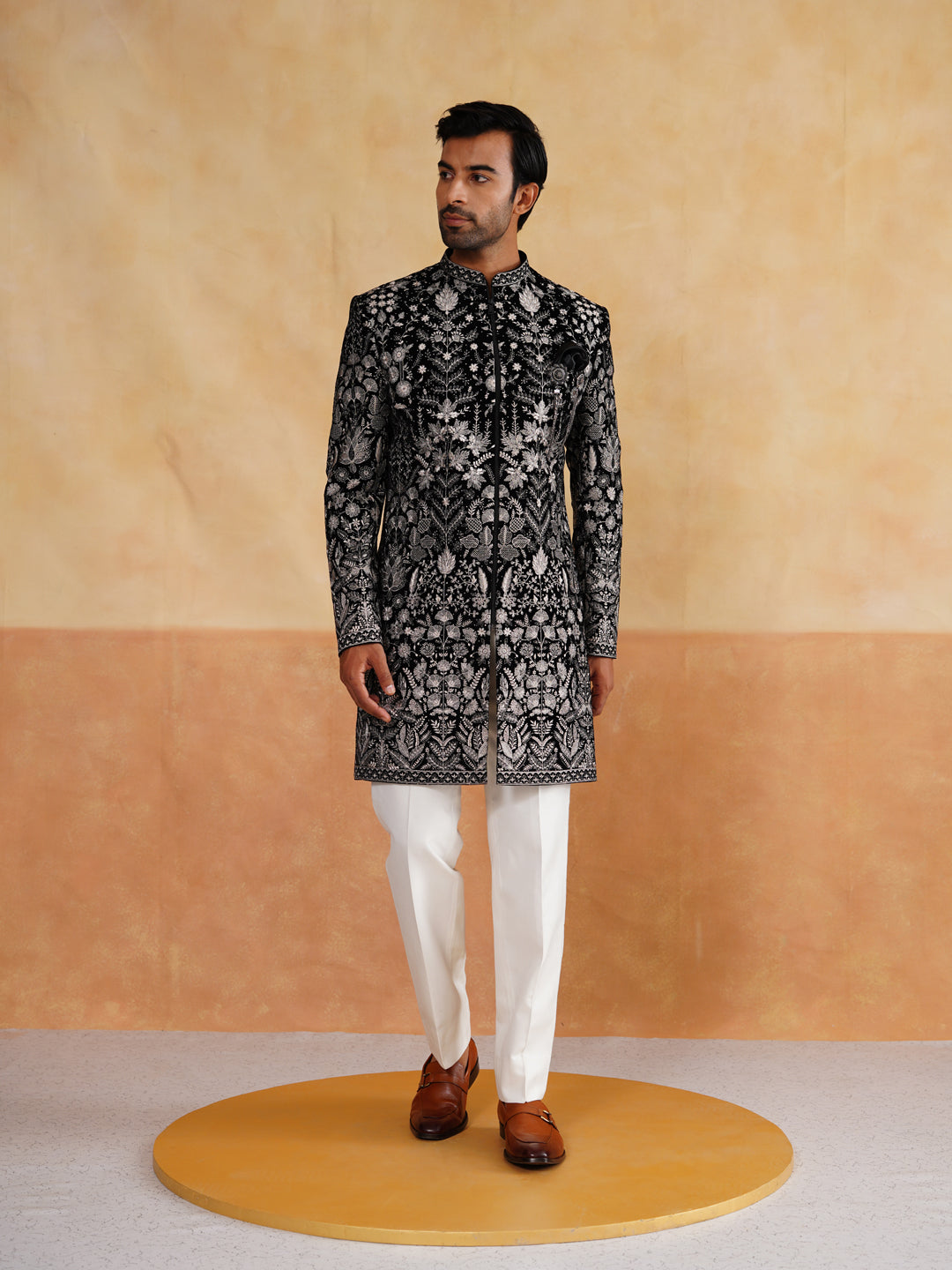 Black Indowestern Hand Work Zari and Sequin on Velvet