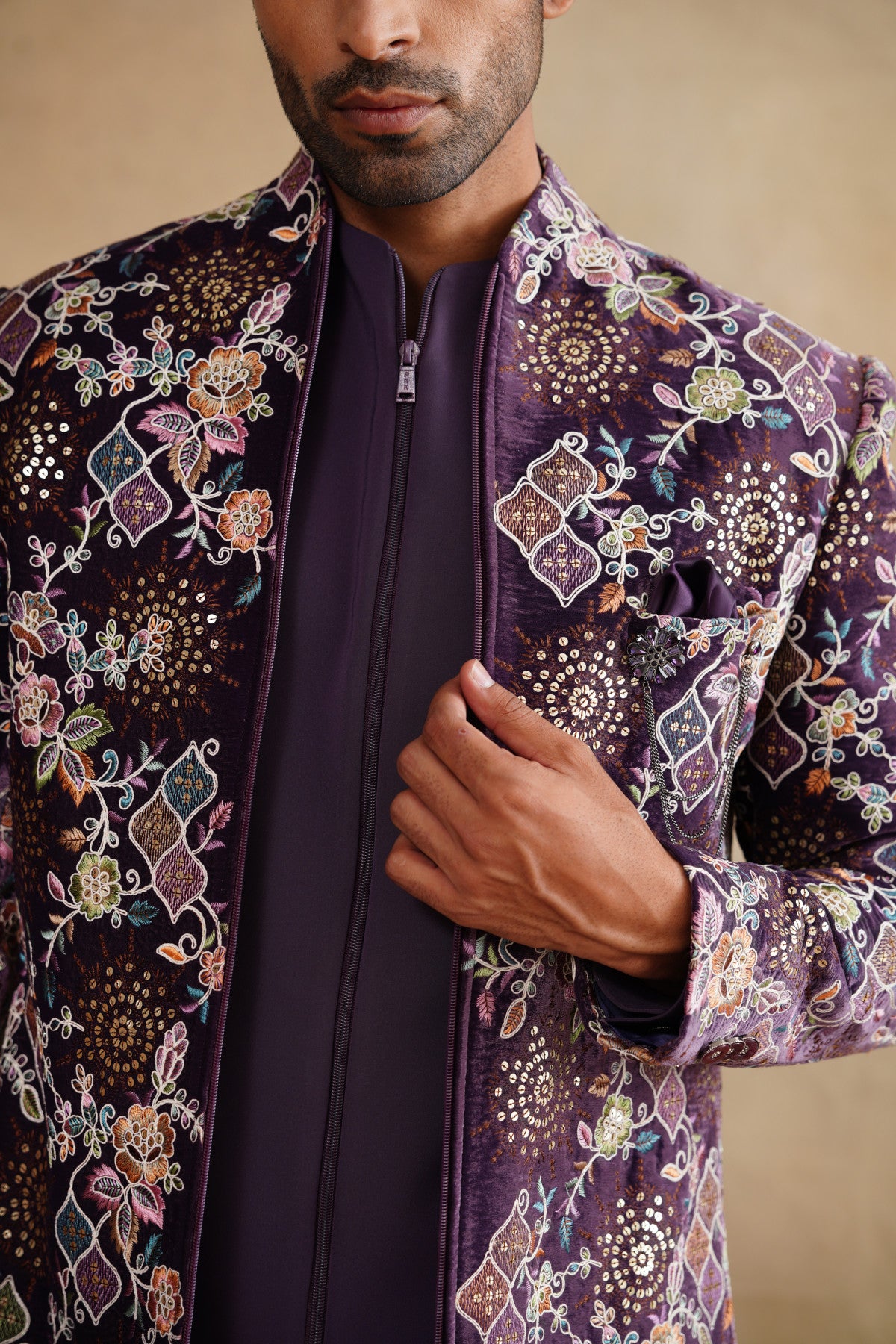 Shop velvet indo western for men
