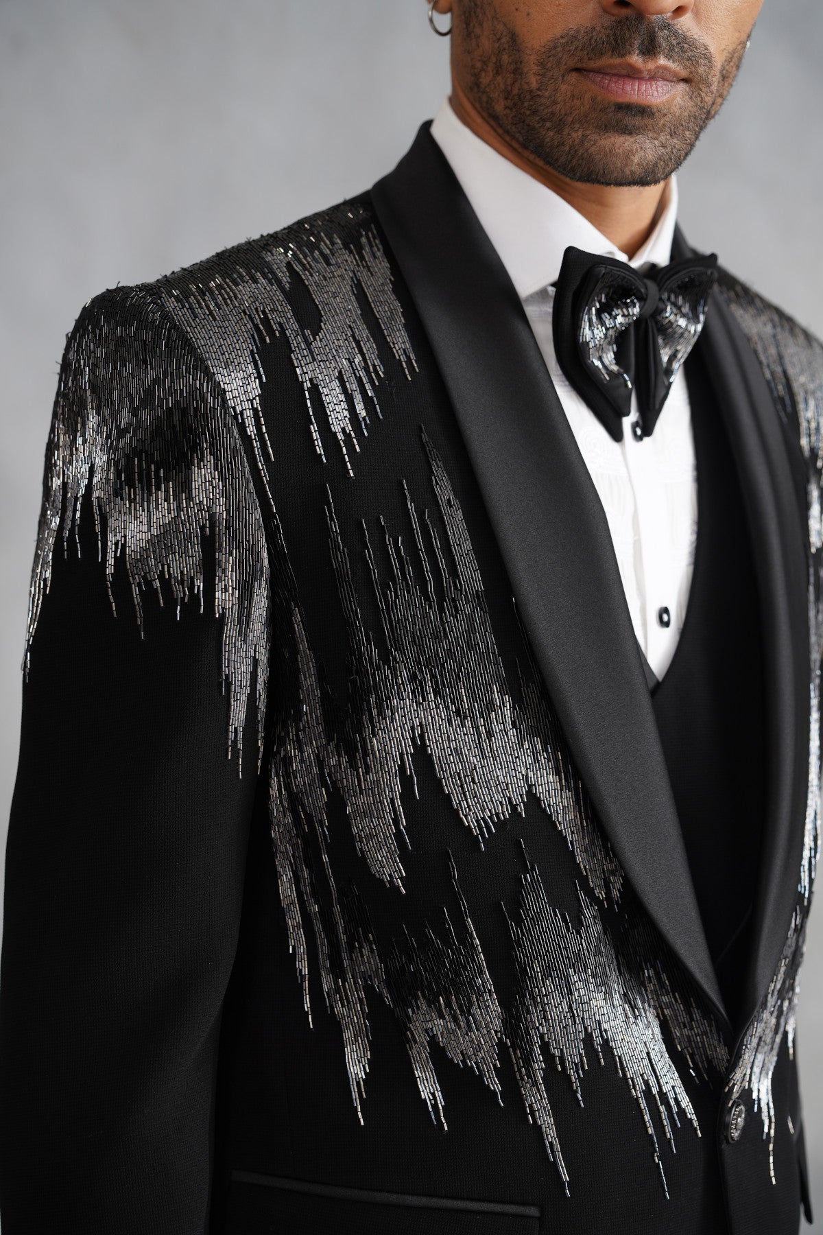 Black Tuxedo with Silver and Black Embellishments
