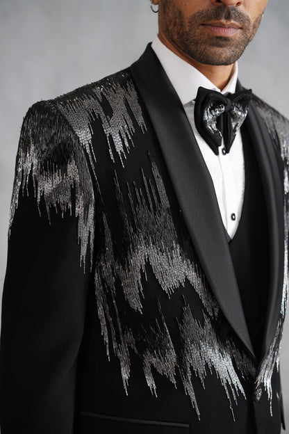 Black Tuxedo with Silver and Black Embellishments