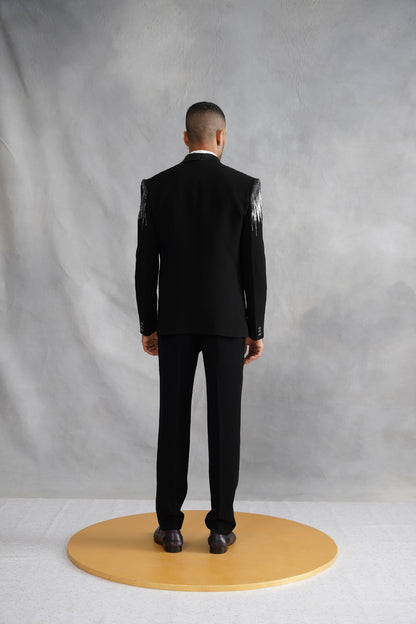 Black Tuxedo with Silver and Black Embellishments