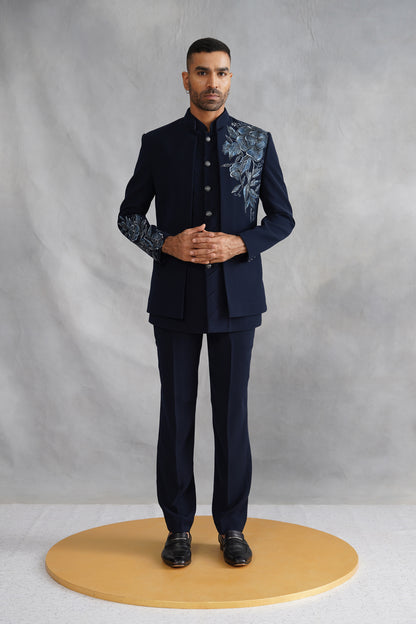 Blue Hand Painted and Hand Work Indowestern