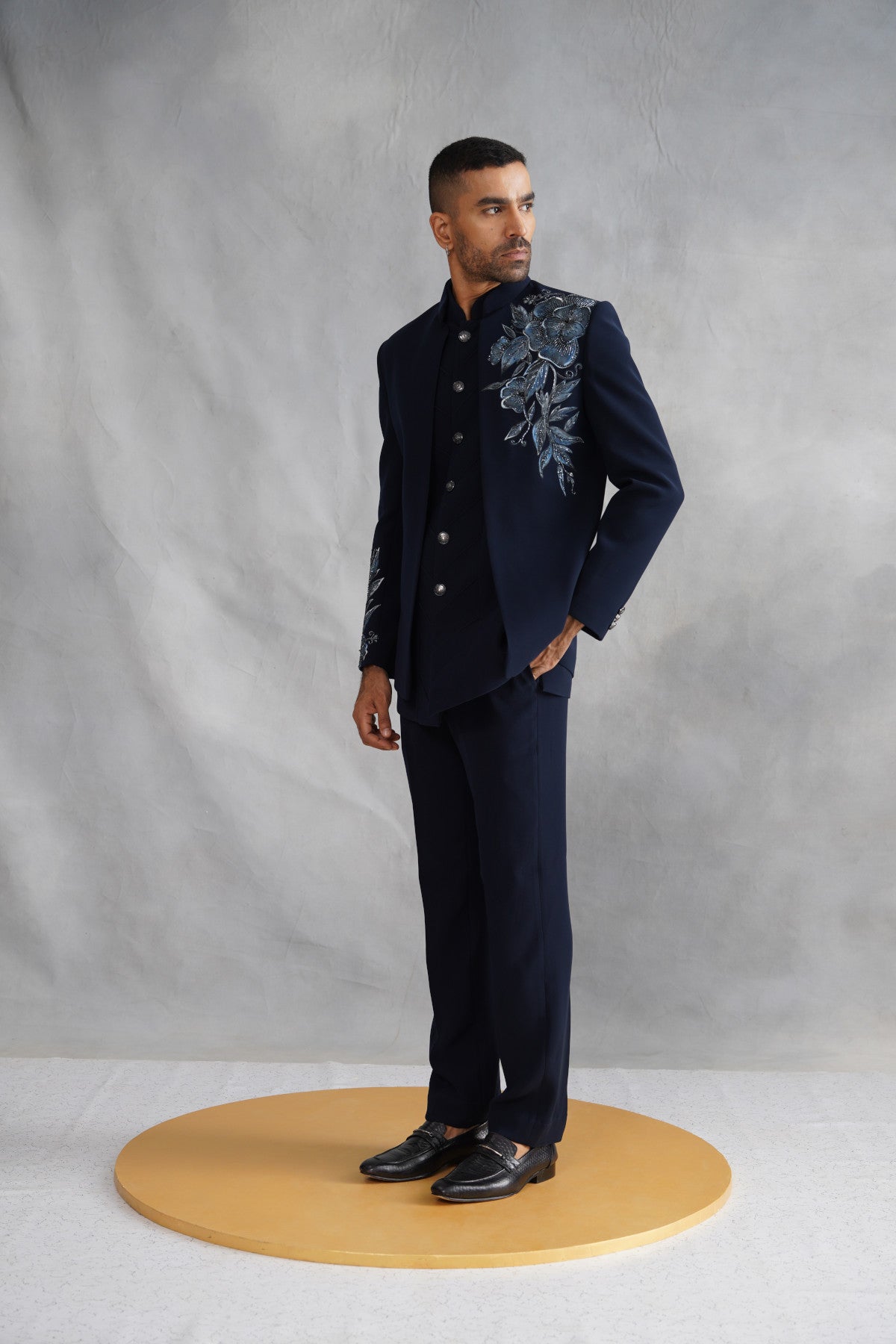 Premium Navy Blue Indo Western Wear
