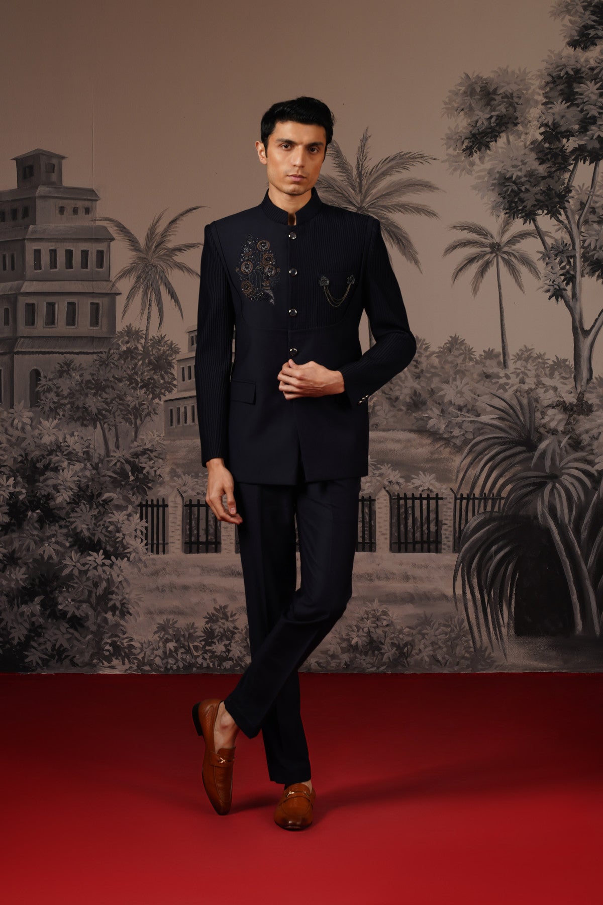 Shop Navy Blue Bandhgala for Men
