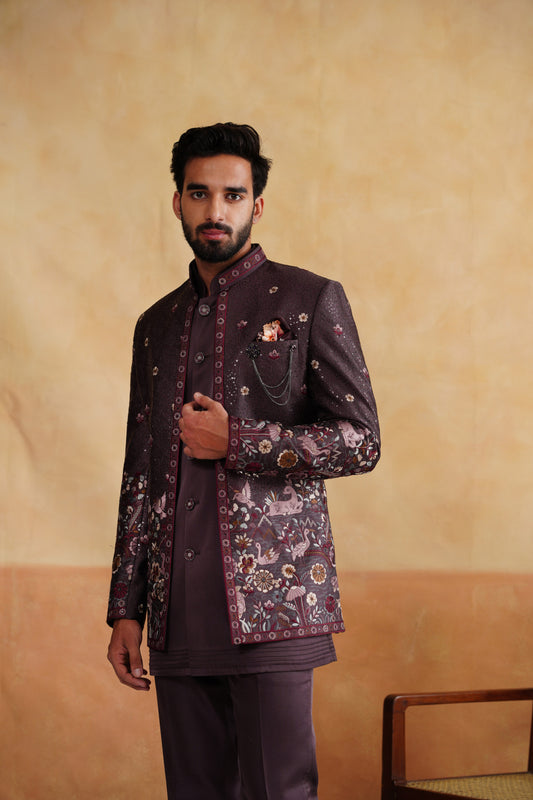 Buy purple indo western for men online
