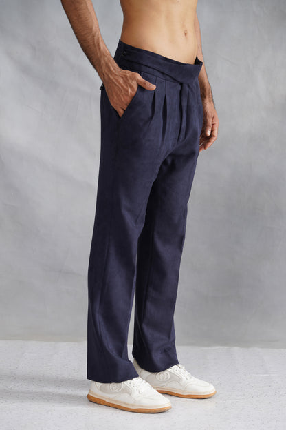 Blue Thread Embroidered Jacket Set