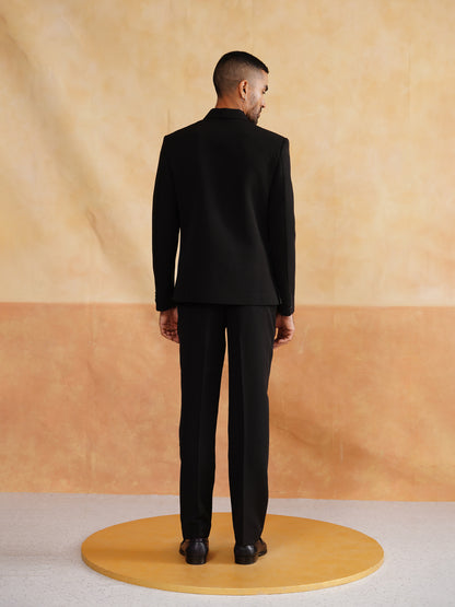 Black Hand-Painted Jacket Set