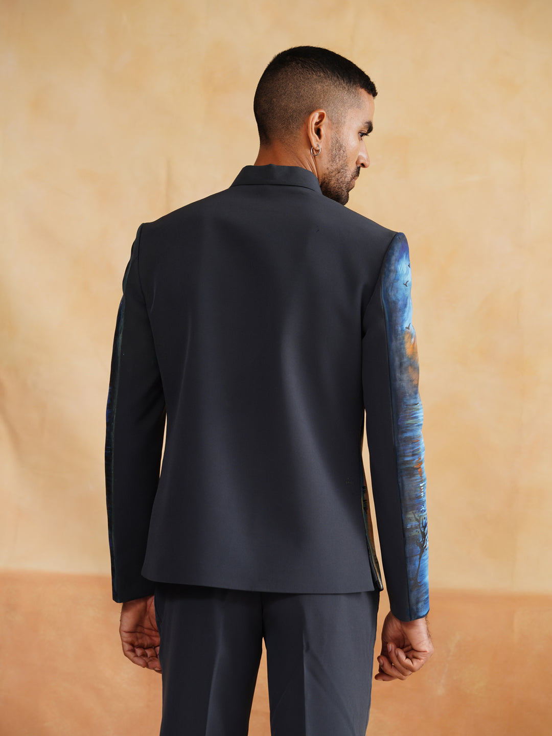 Black Hand Painted Jacket Set