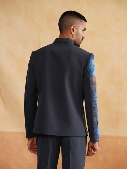 Black Hand Painted Jacket Set