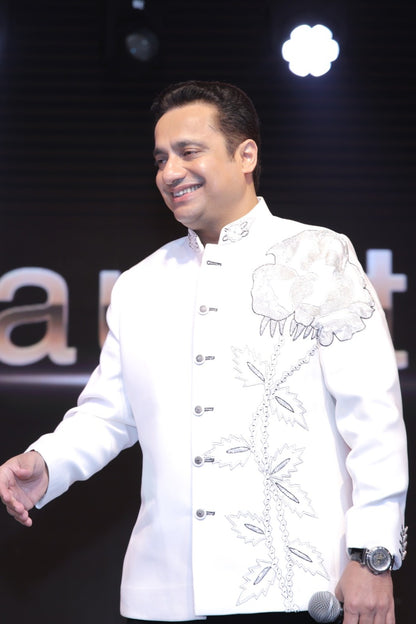 Vivek Bindra In Our White Bandhgala Suit